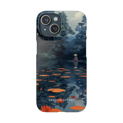 Tranquil Lotus Reflections iPhone 15 - Slim Phone Case