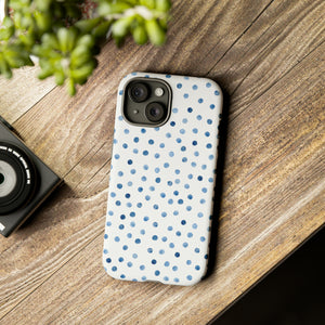 Blue Dots Pattern - Protective Phone Case