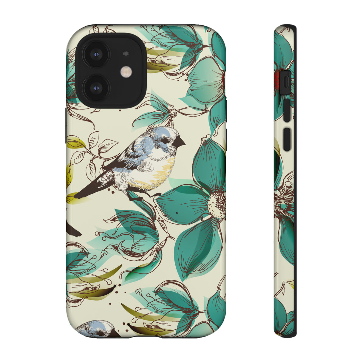 Cute Flowers and Birds iPhone case - Protective Phone Case