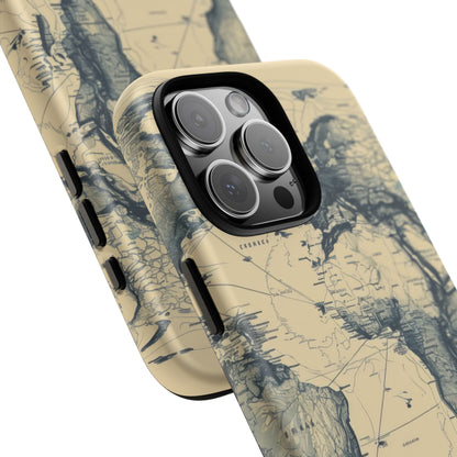 Vintage Cartographic Exploration Map - for iPhone 16