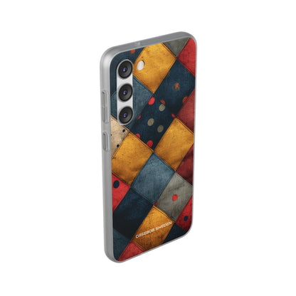 Blue Red Patchwork - Flexi Samsung S23 Phone Case