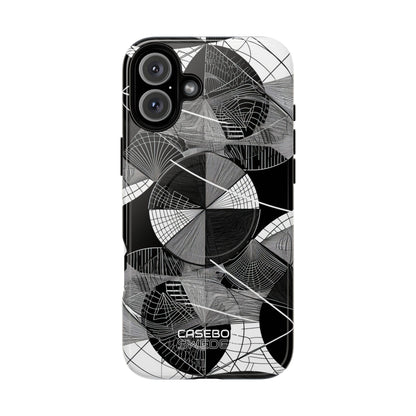 Monochrome Circle Maze iPhone 16 - Tough+