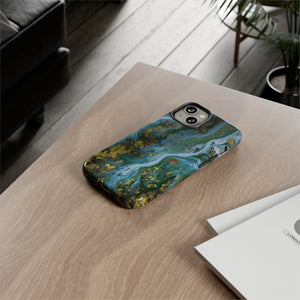 Ocean Blue Ink Art iPhone Case (Protective) Phone Case