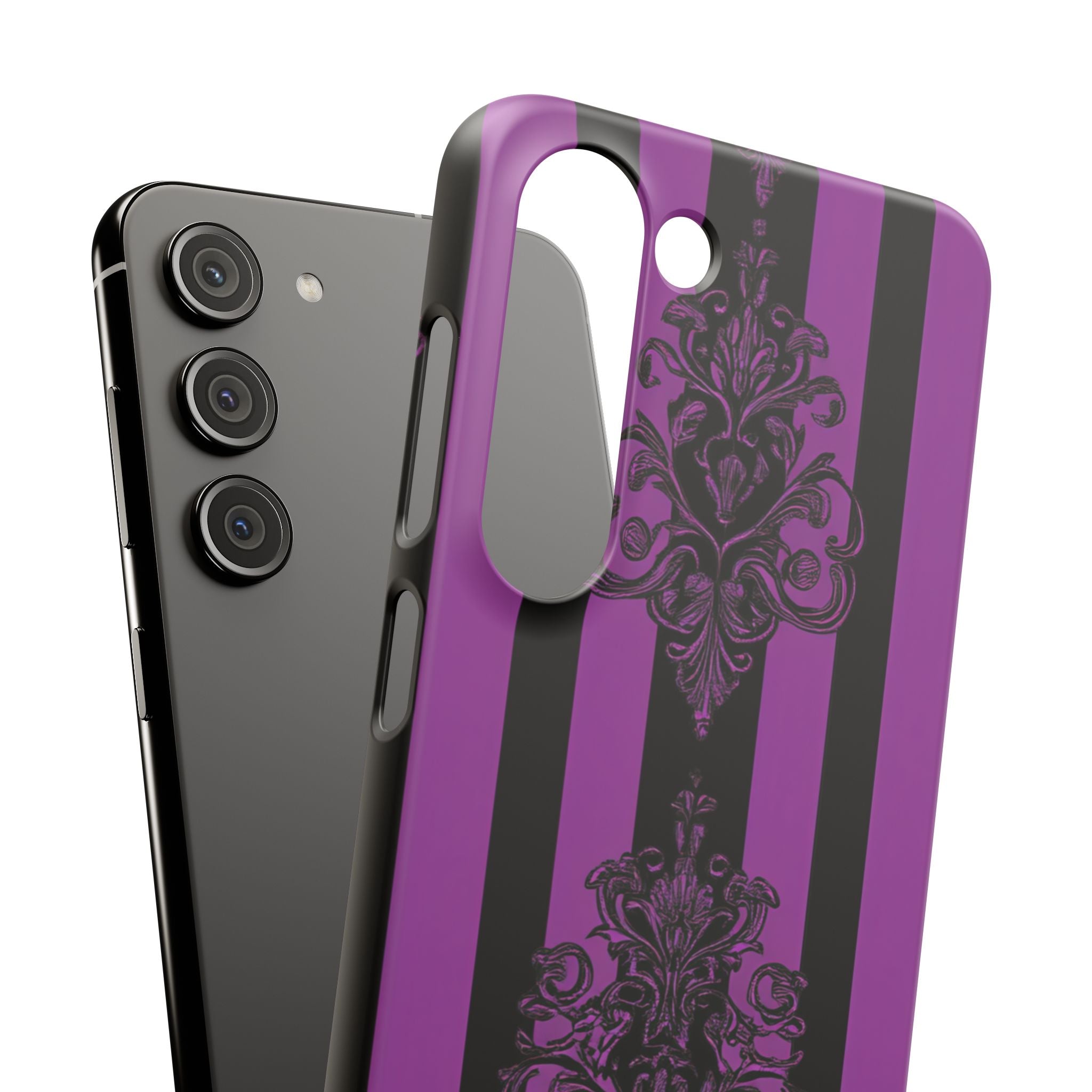 Gothic Elegance with Vertical Stripes and Ornamental Motifs Samsung S23 - Slim Phone Case