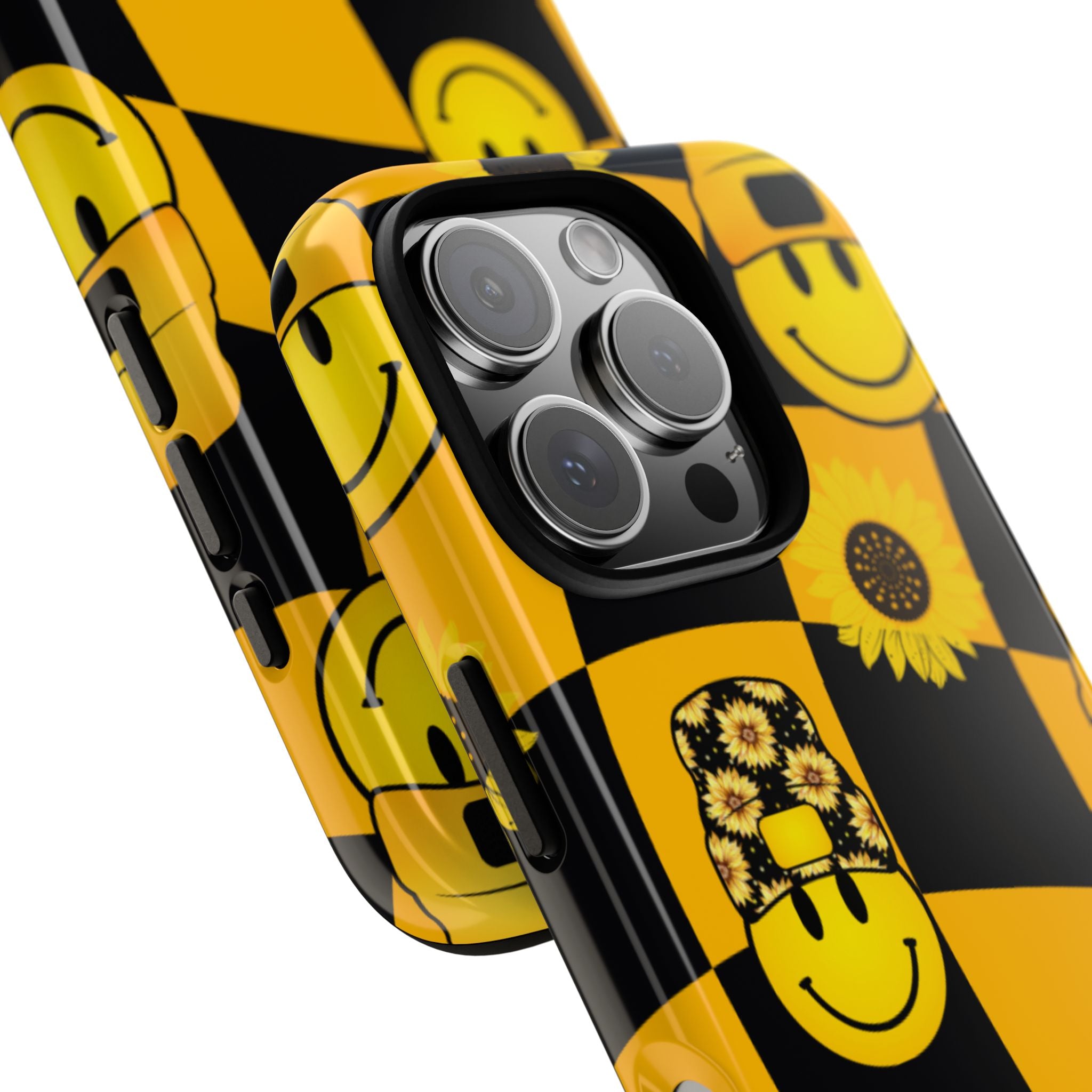 Joyful Checkered Smiles - iPhone Case