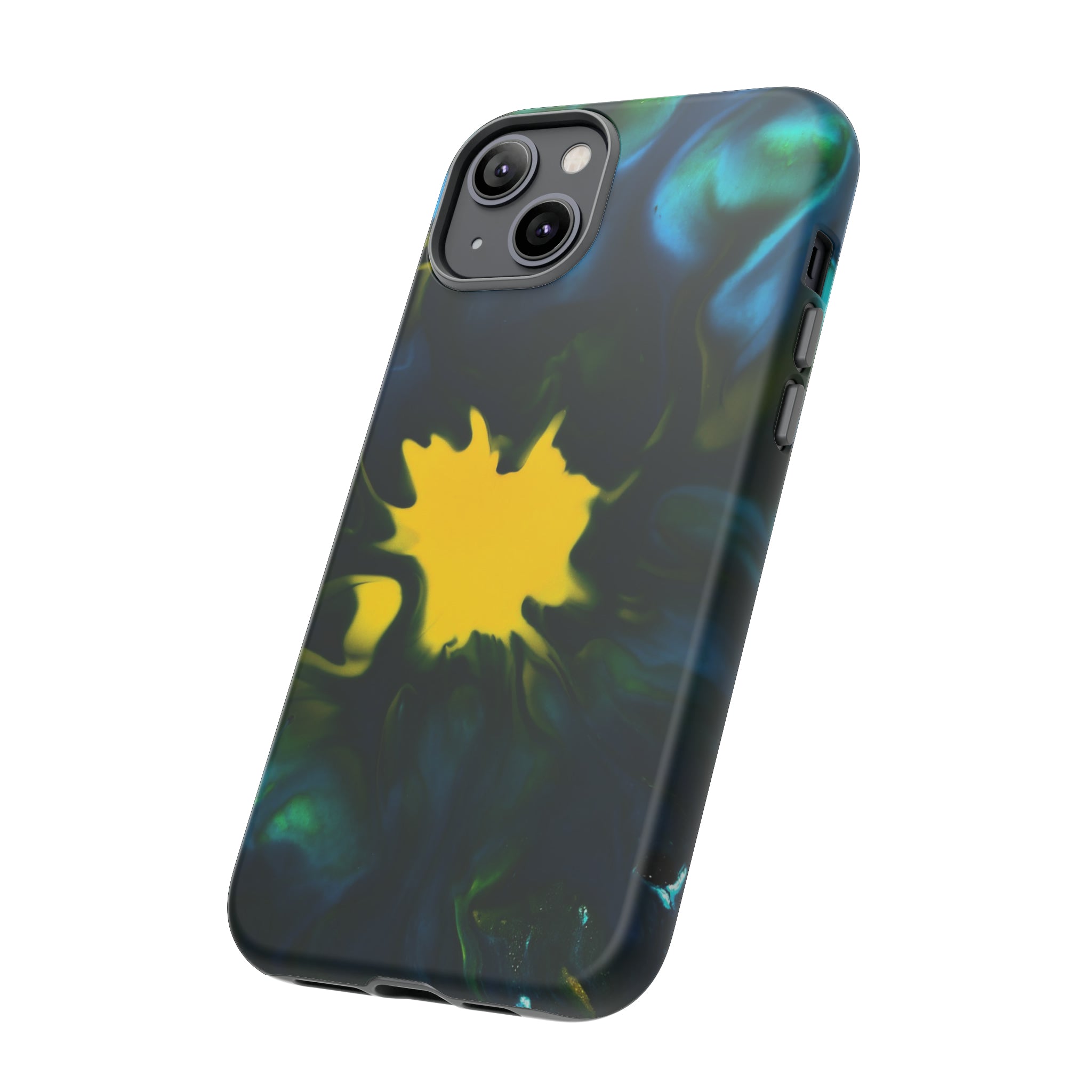 Yellow Spot Ink Art - Protective Phone Case