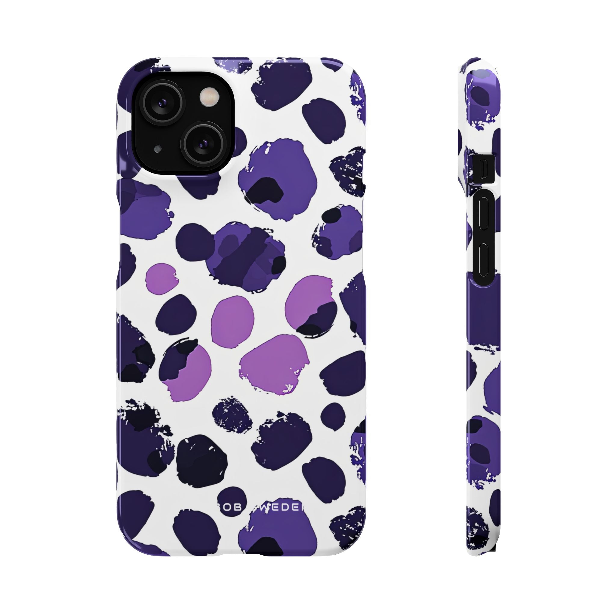 Purple Inkblots iPhone 14 - Slim Phone Case