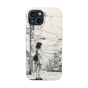 Urban Solitude Sketch | Flexible Phone Case for iPhone