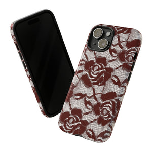 Rote Spitze Gothic Blume - Schutzhülle für Handy