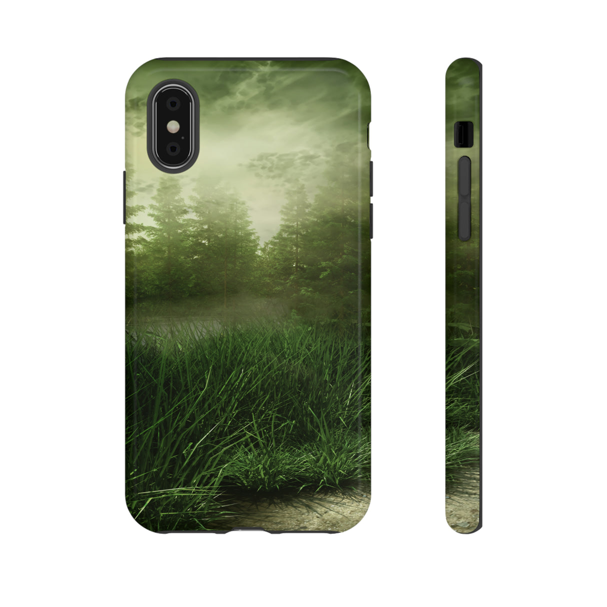 Foggy Green Landscape - Protective Phone Case