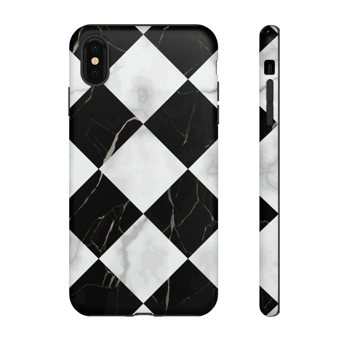 Check Marble - Protective Phone Case