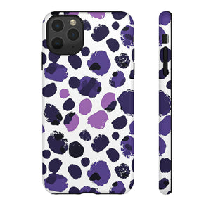 Purple Dots Abstract Minimal Case - Protective Phone Case