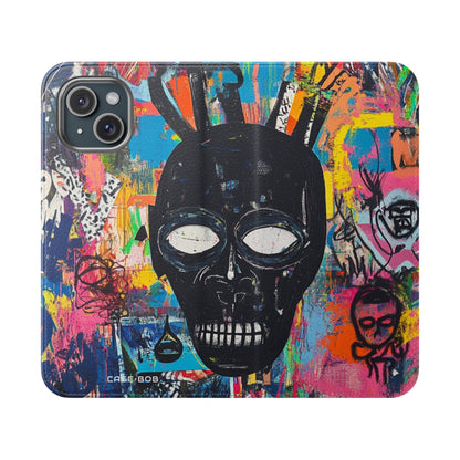 Neon Skull Burst - iPhone 15 Case - Wallet