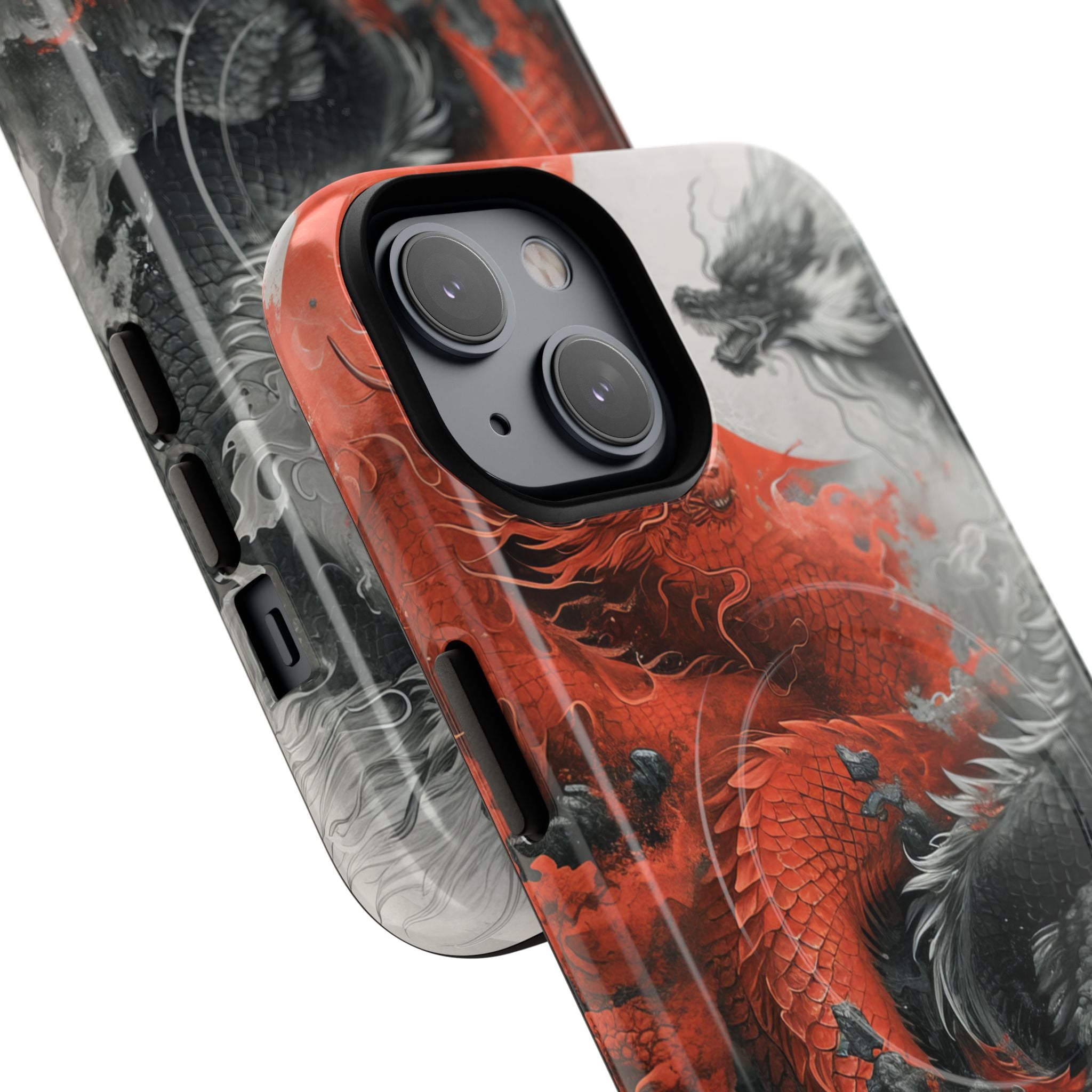 Twin Dragons Crimson iPhone 14 Case - Tough+