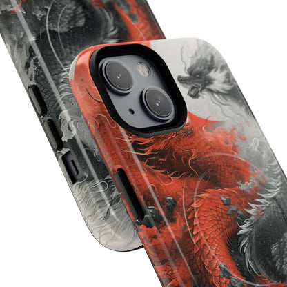 Twin Dragons Crimson iPhone 14 Case - Tough+