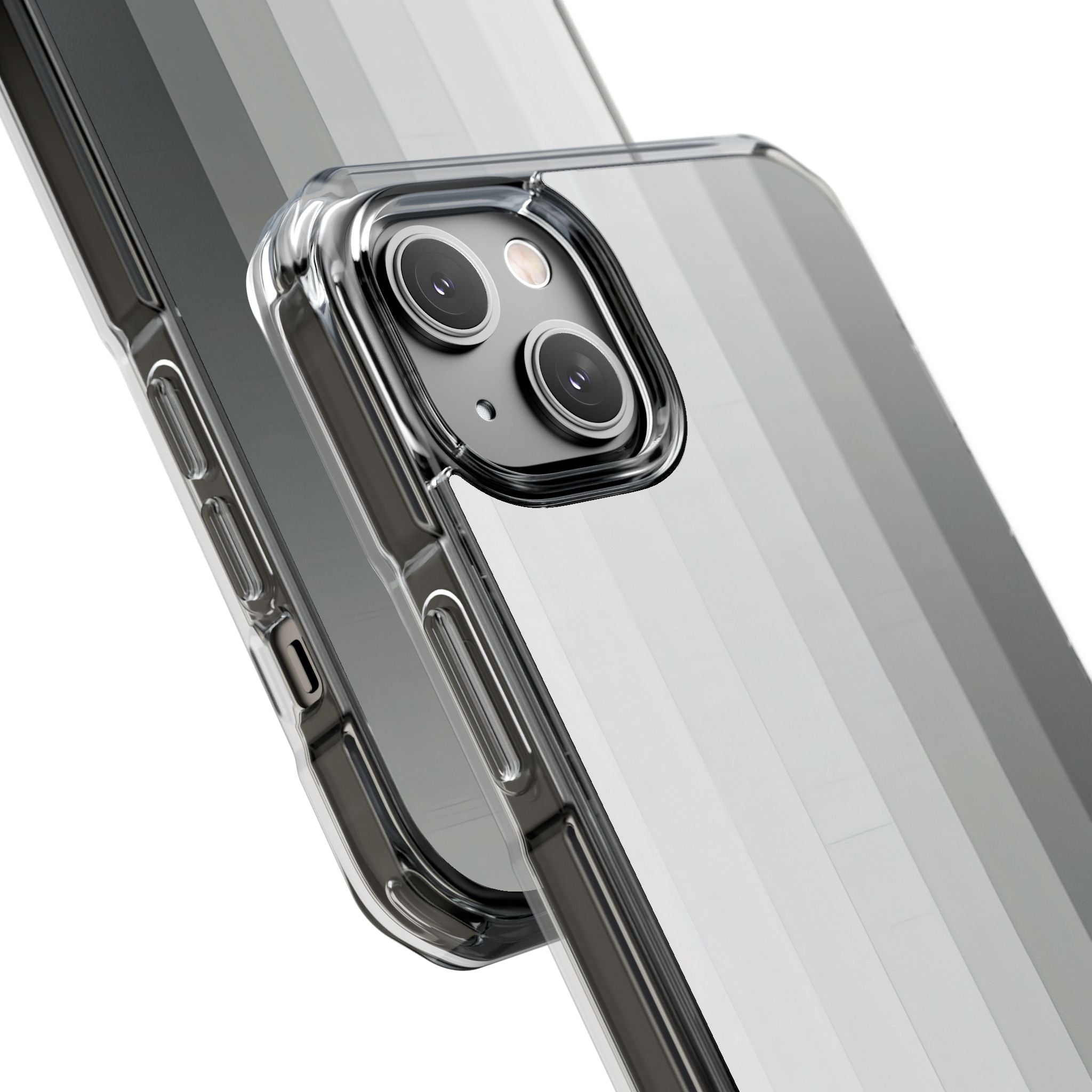 Silver Gradient Stripes iPhone 14 - Impact Clear+