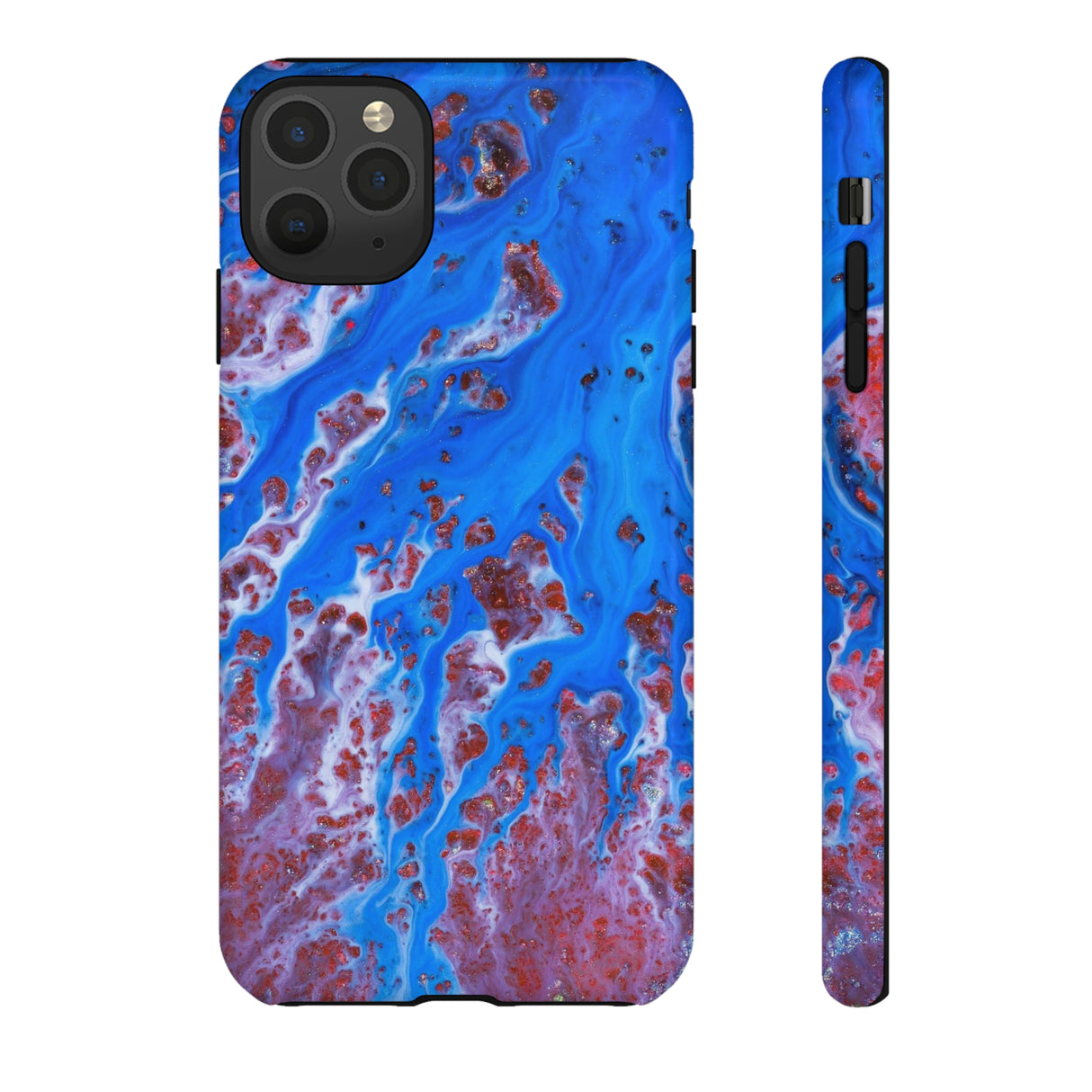 Bright Blue Ink Art iPhone Case (Protective) iPhone 11 Pro Max Glossy Phone Case