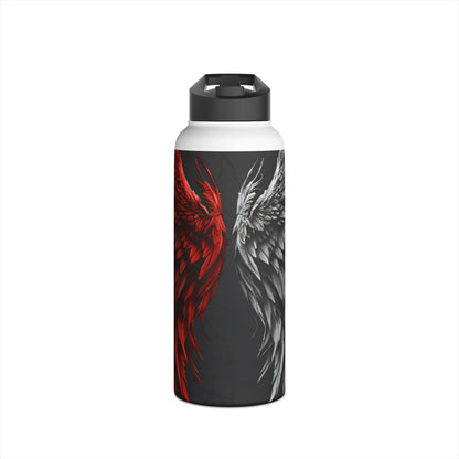 Crimson Silver Wings - Stainless Steel Water Bottle