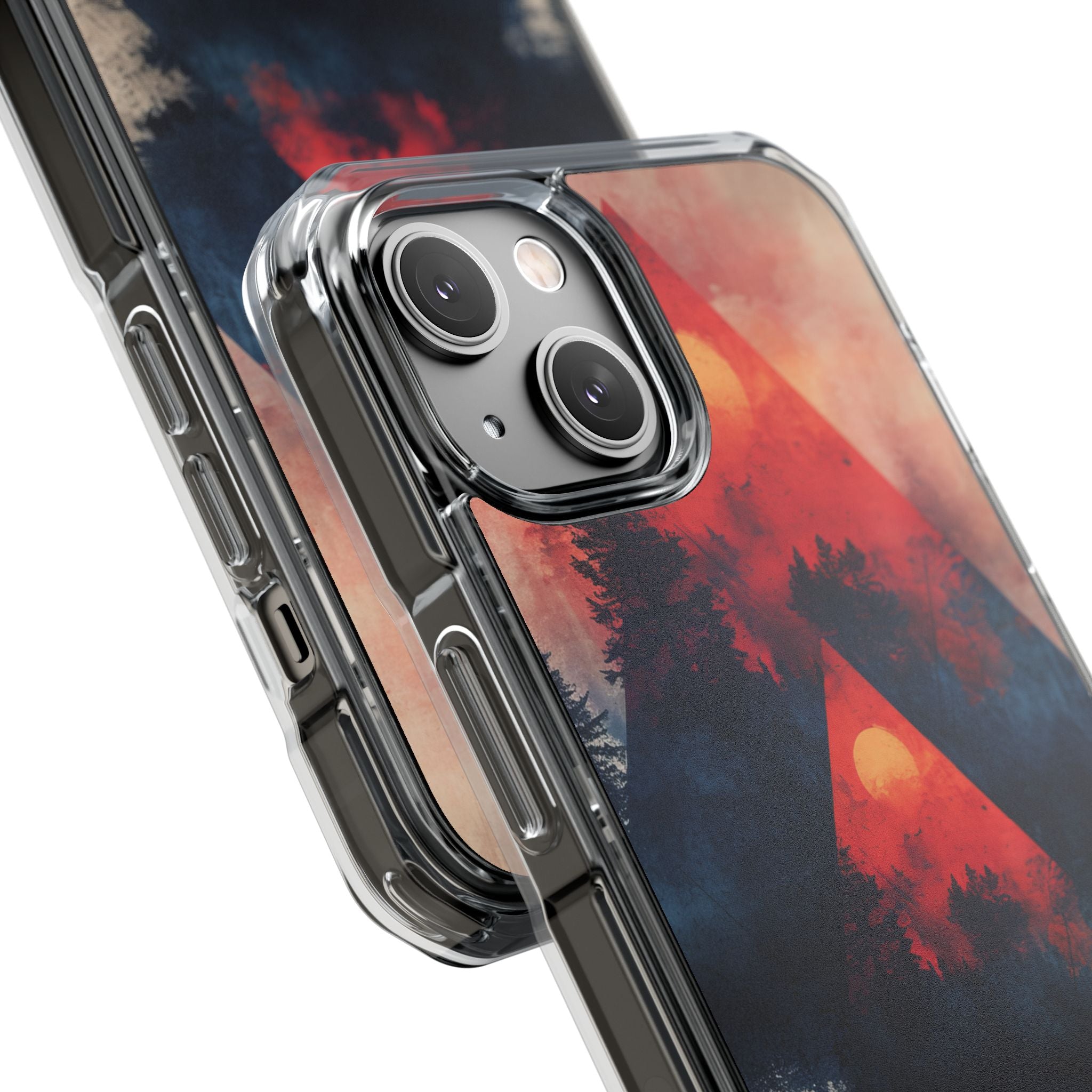 Red Sky Serenity - Clear Impact iPhone 14 Phone Case