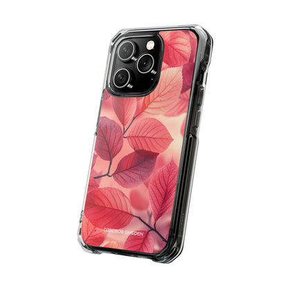 Pink Purple Nature Pattern - Clear Impact iPhone 14 Phone Case