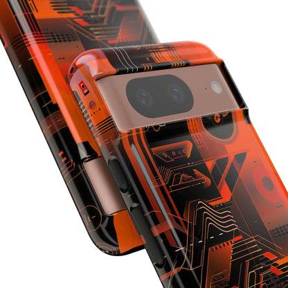 Orange Circuit Dreams Google Pixel 8 - Resistente