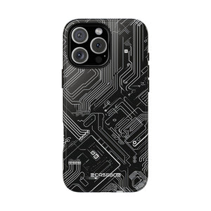 Circuitry Dreams: Abstract Black Design - for iPhone 16