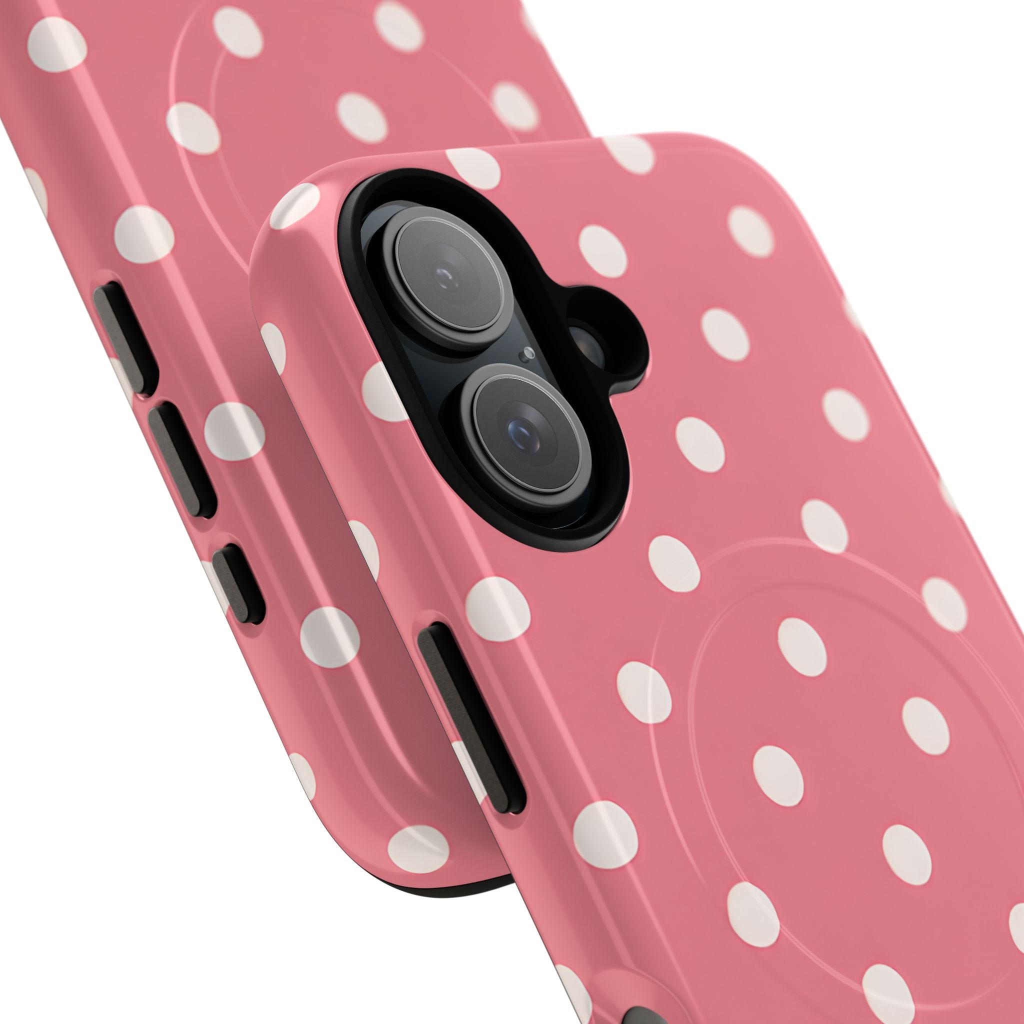 Pink White Polka Dots iPhone 16 - Tough+