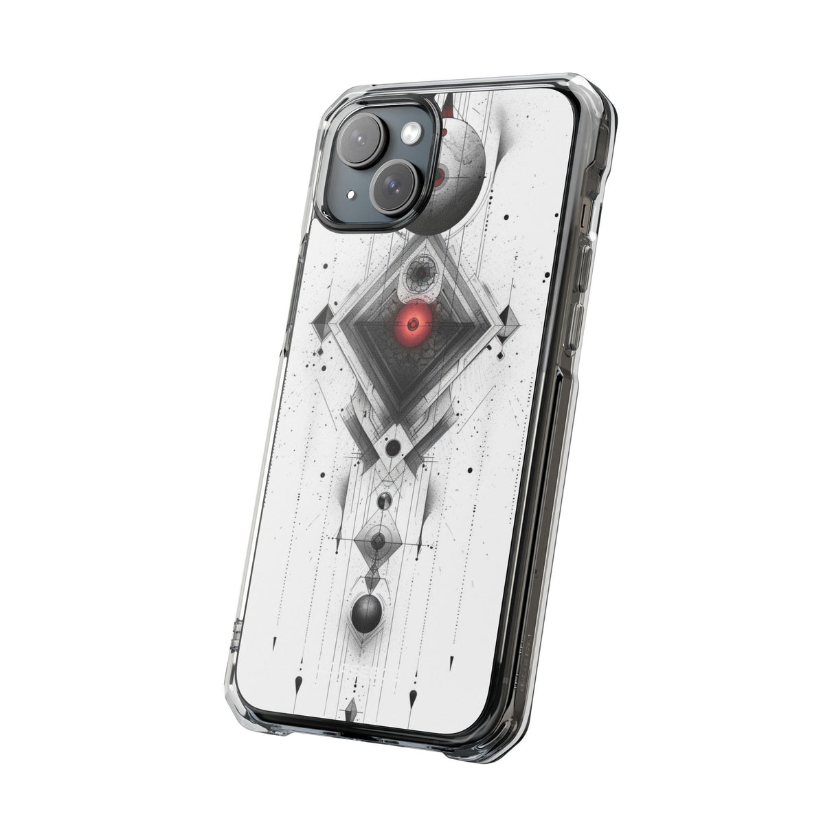 Red Geometry Harmony - Phone Case for iPhone (Clear Impact - Magnetic)