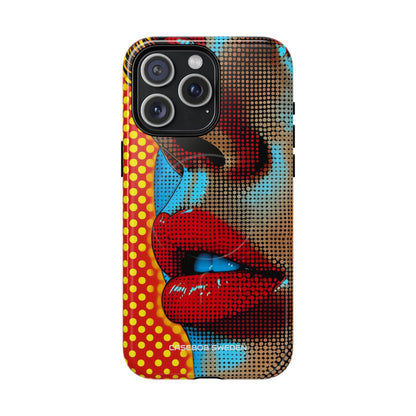 Yellow Red Pop Art Portrait - Tough + MagSafe® iPhone 15 Phone Case