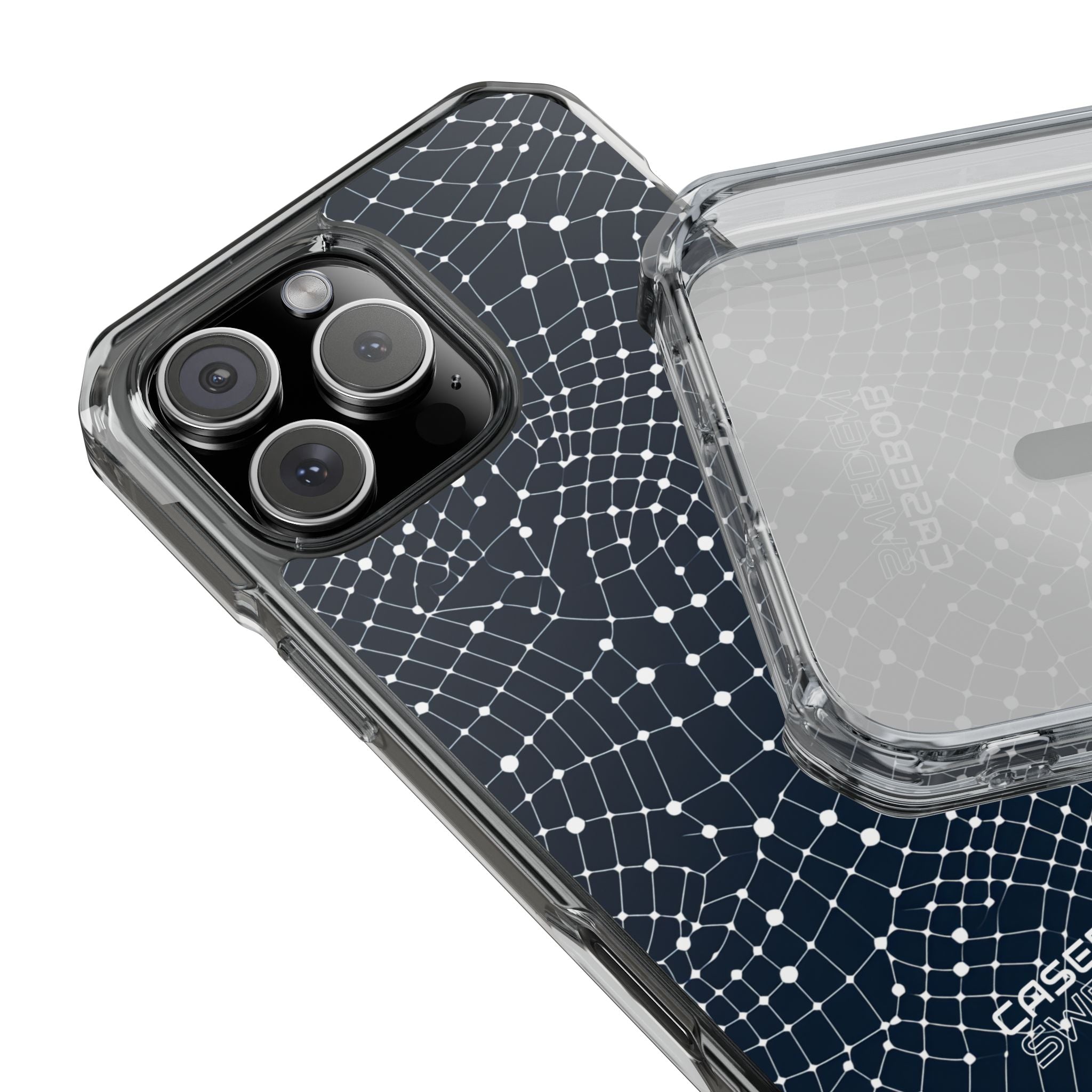 Warped Grid Web iPhone 16 - Impact Clear+