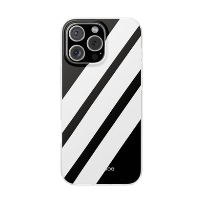 Diagonal Bands Noir iPhone 16 Pro Max Case - Soft