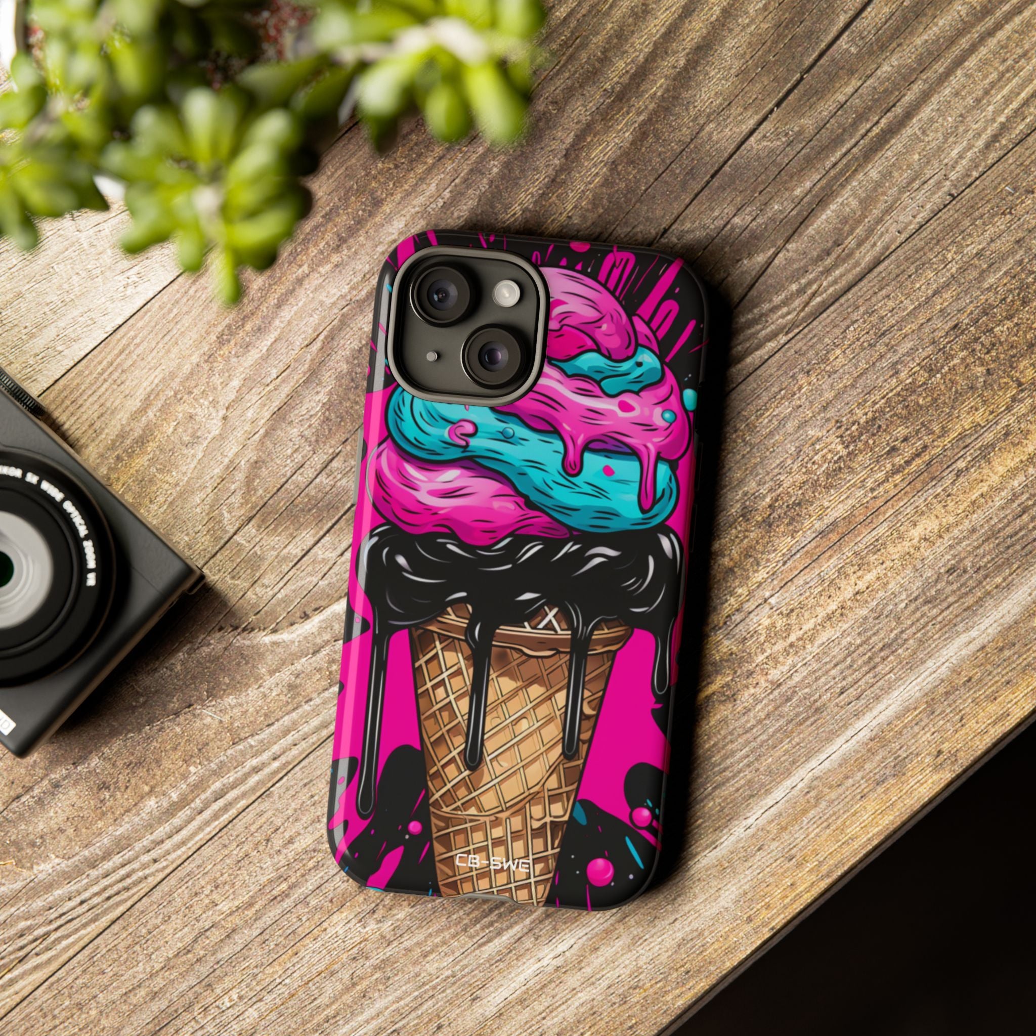 Neon Ice Cream Burst - iPhone Case