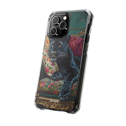 Panther on Vintage Chaise iPhone Case - Impact