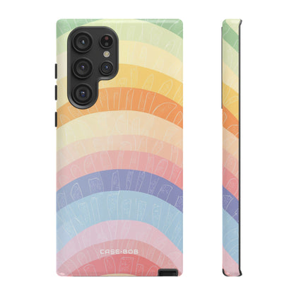 Pastel Rainbow Bands Samsung S22 Ultra Case - Tough