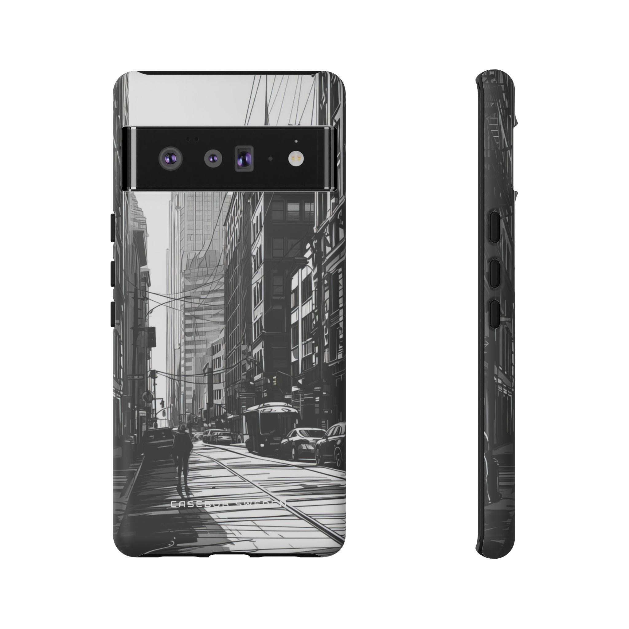 Urban Cityscape Line Perspective Google Pixel 6 - Tough Phone Case