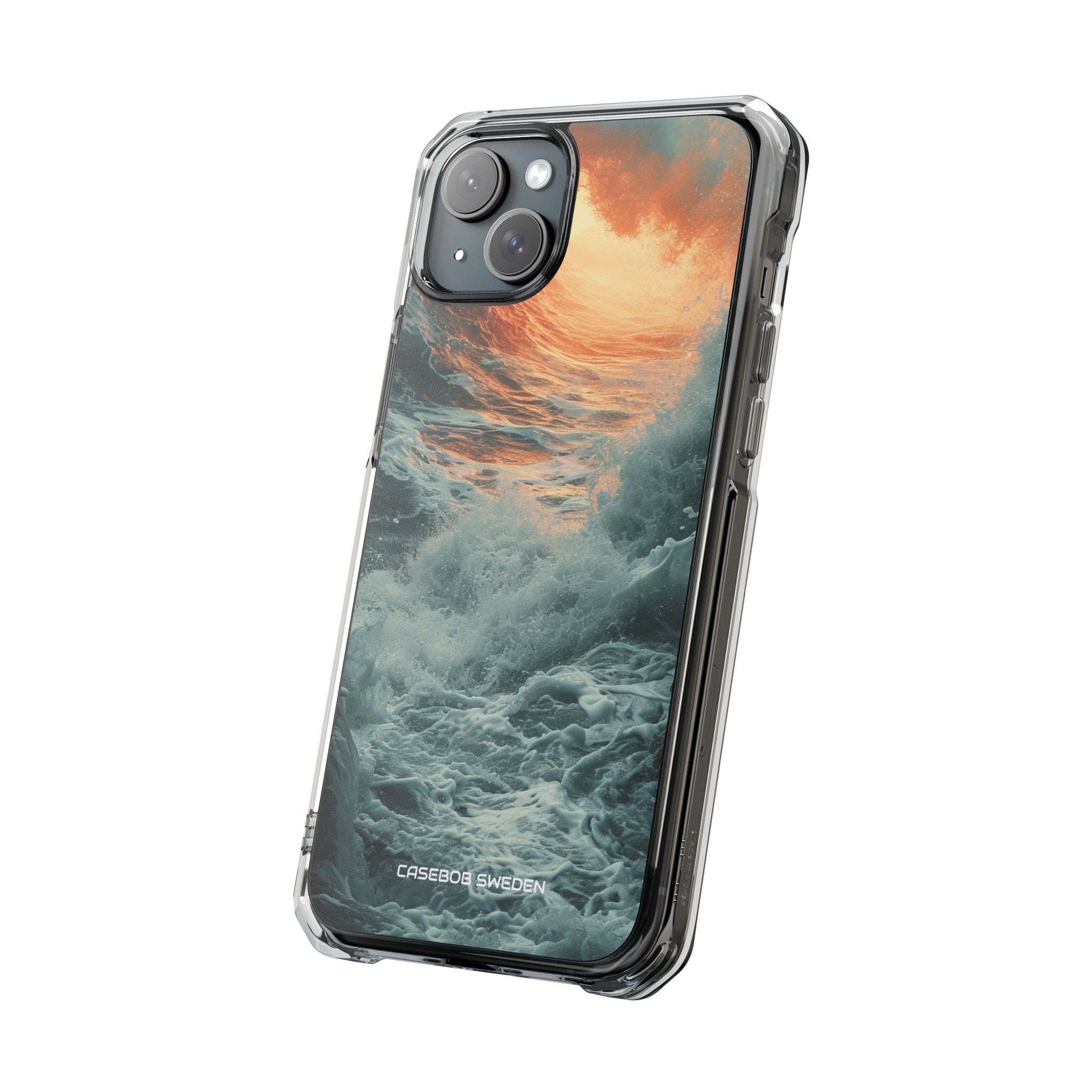 Fiery Wave Power - Clear Impact iPhone 15 Phone Case