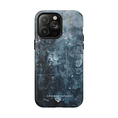 Weathered Blue Tapestry with Cracked Layers iPhone 14 | Tough+ Phone Case