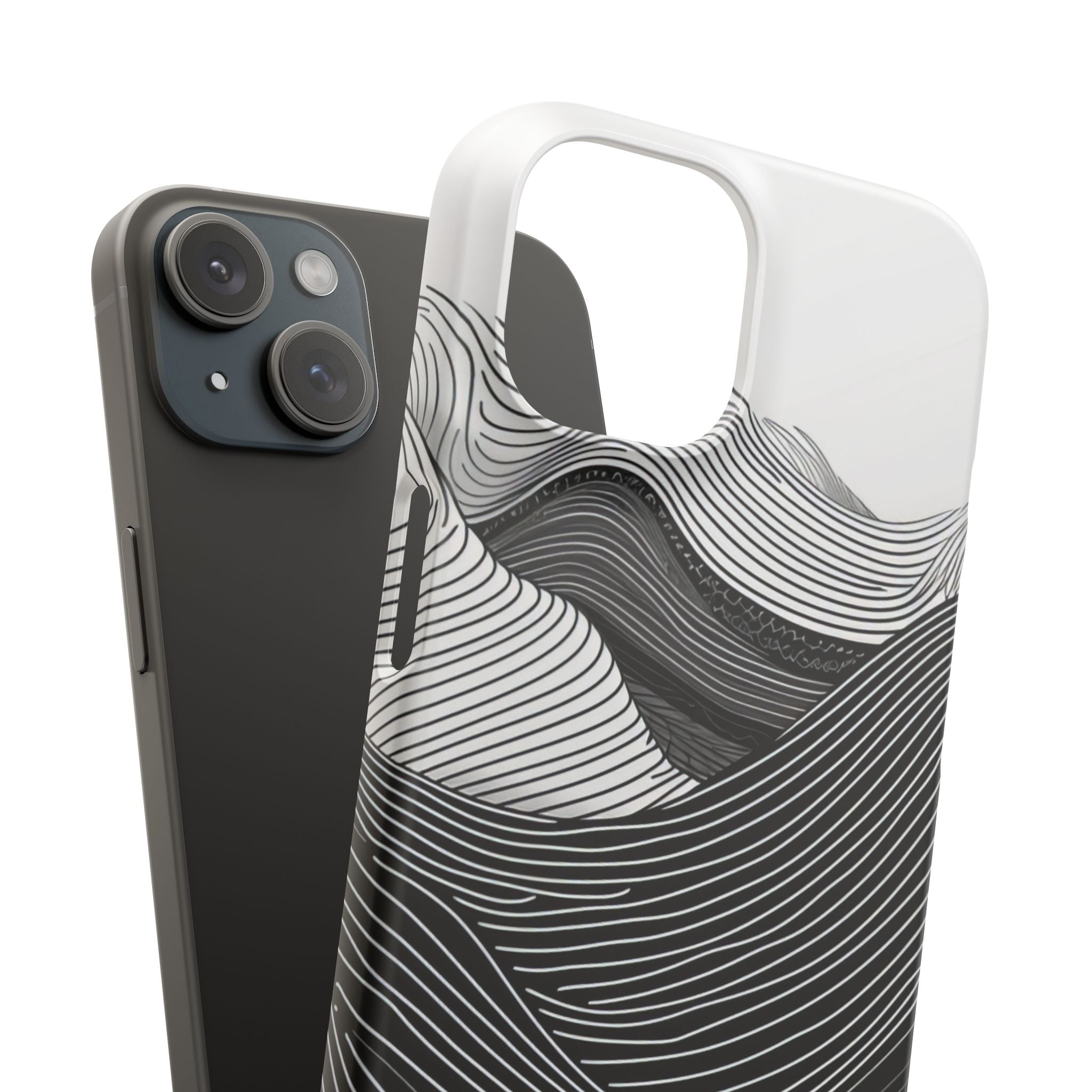 Undulating Horizon Waves iPhone 15 - Slim Phone Case