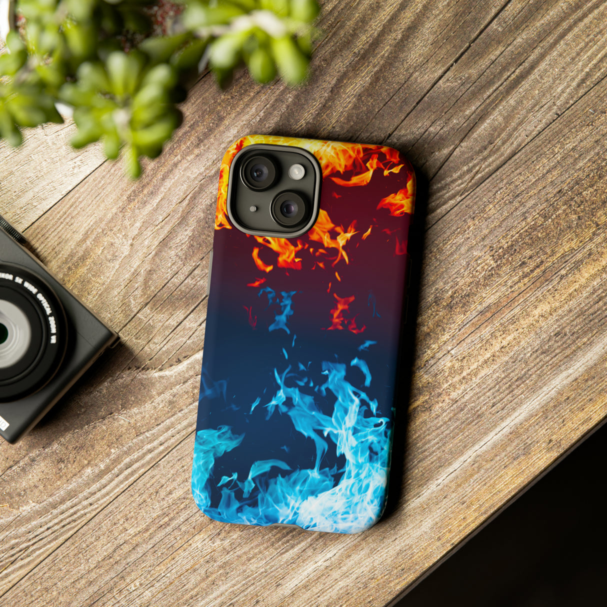 Red & Blue Flames - Protective Phone Case