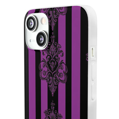 Gothic Elegance with Vertical Stripes and Ornamental Motifs iPhone 13 - Flexi Phone Case