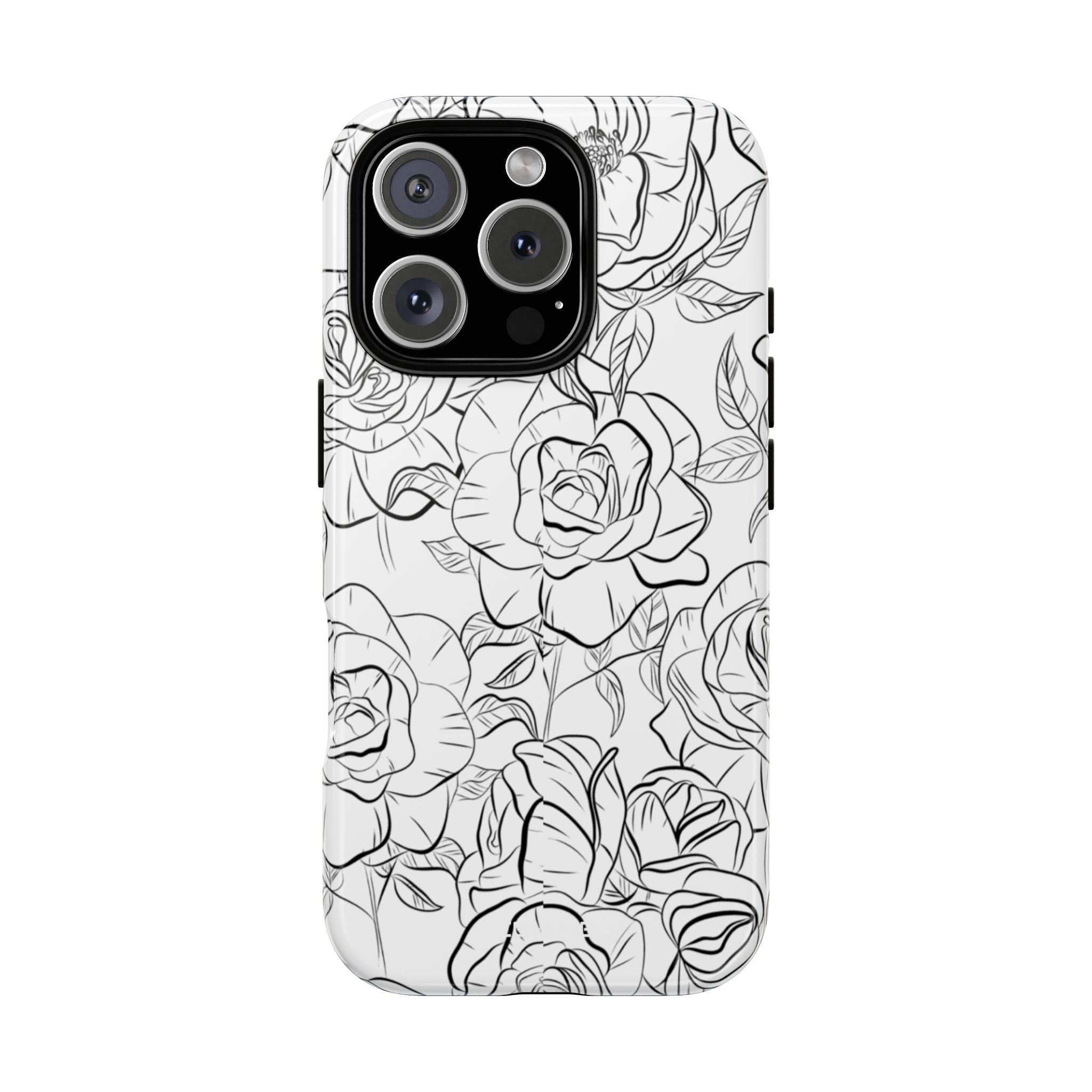 Intricate Rose Sketches - iPhone Case