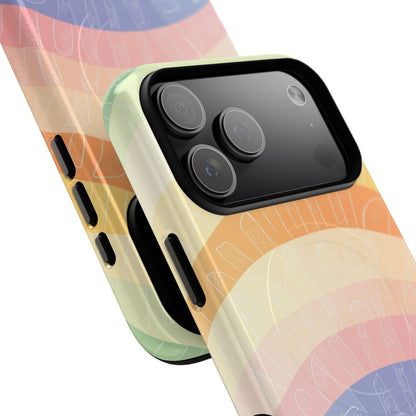 Pastel Rainbow Bands iPhone 17 Pro Max Case - Tough+