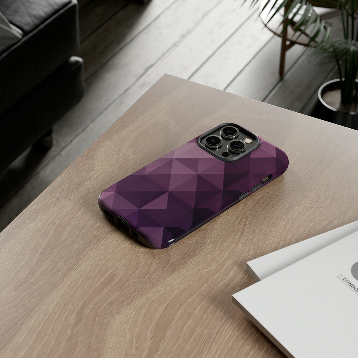 Purple Fade Squares - Protective Phone Case