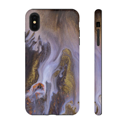 Purple Gold Ink Art iPhone Case (Protective) iPhone XS MAX Matte Phone Case