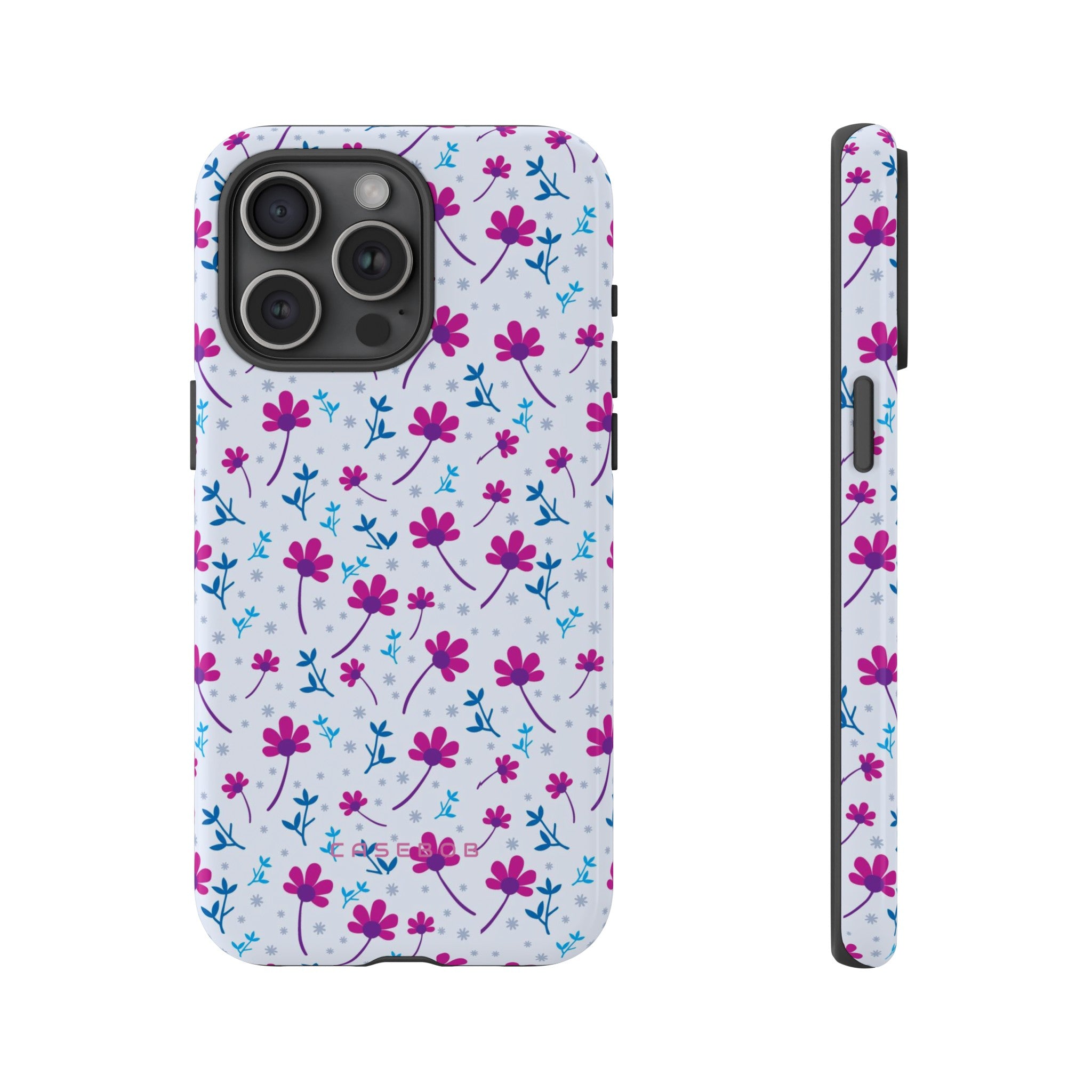 Purple Flower Pattern - Protective Phone Case