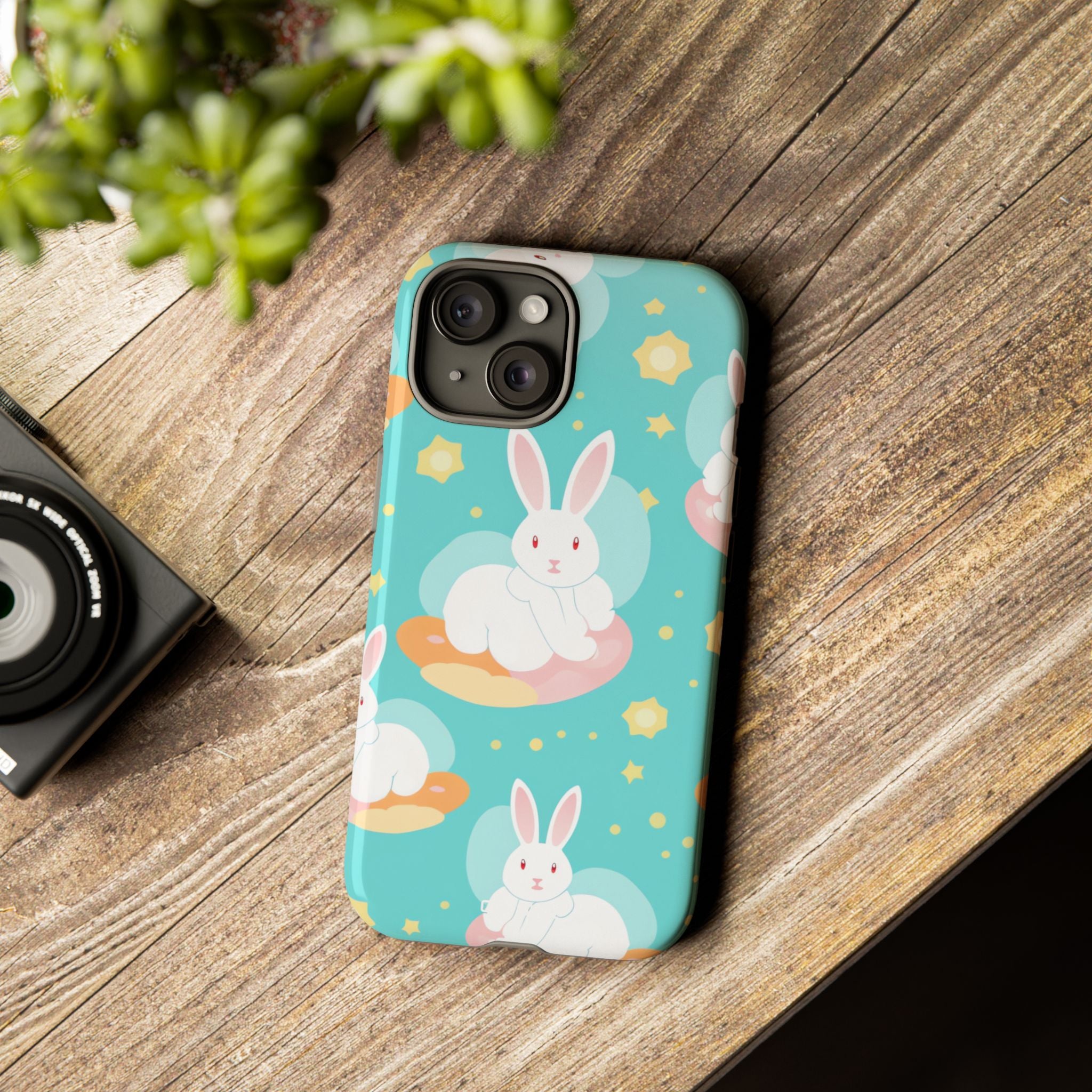 Bunnies Float Dreamily - iPhone Case