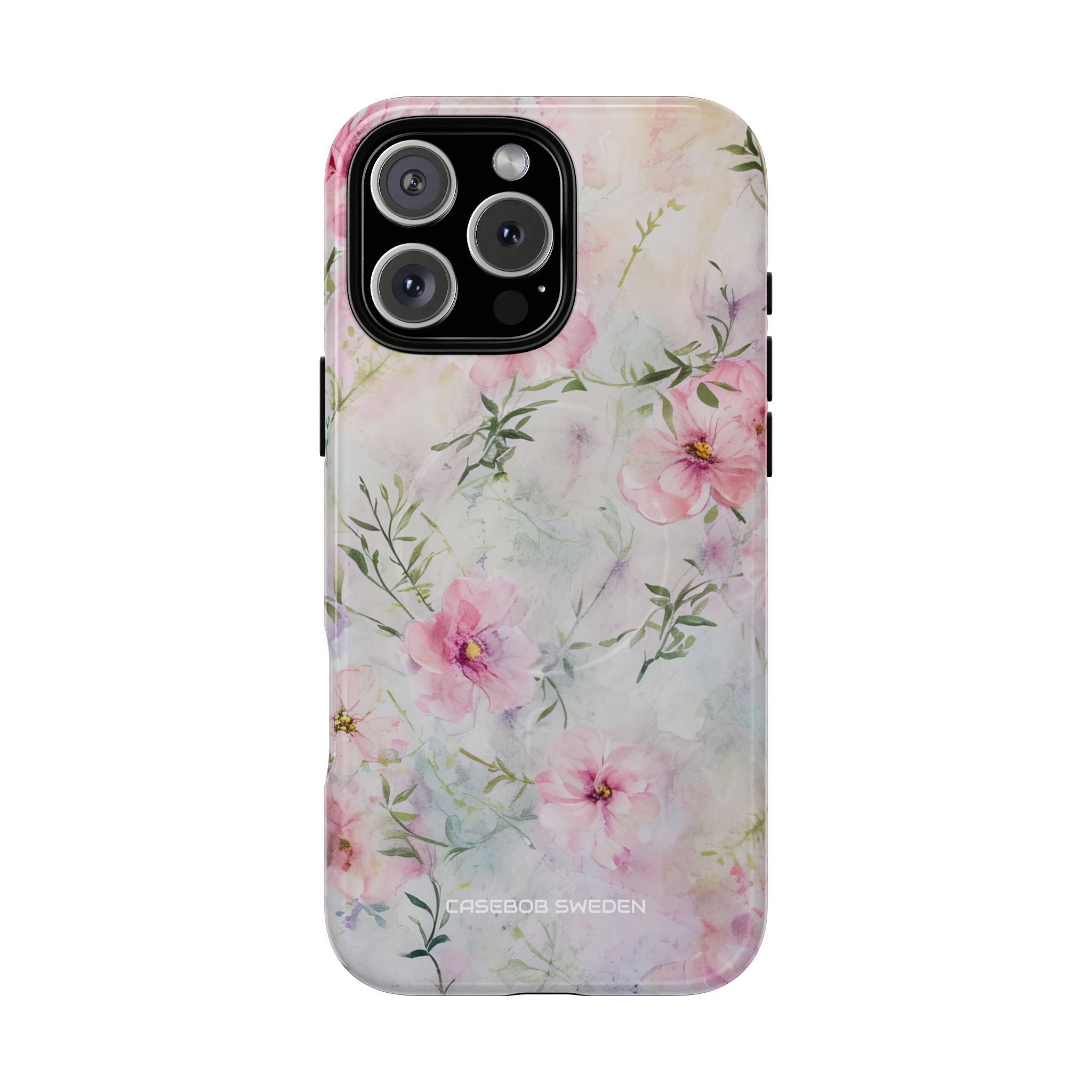 Pink Floral Watercolor Decor - Tough + MagSafe® iPhone 16 Phone Case