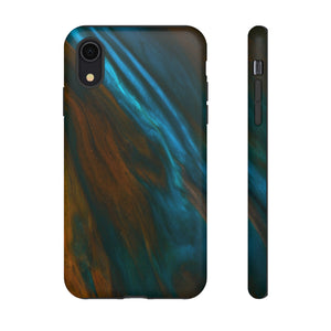 Neon Blue Ink Art iPhone Case (Protective) iPhone XR Matte Phone Case