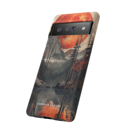 Celestial Glow Over Reflective Landscape Google Pixel 6 - Tough Phone Case