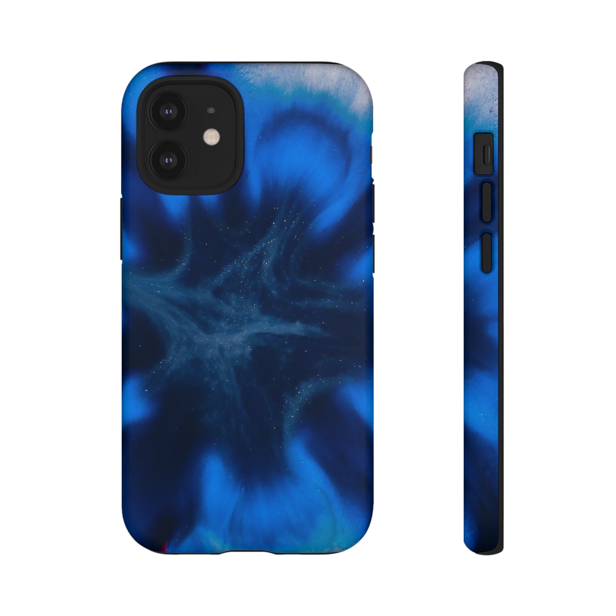 Blue Star Marble Ink Art iPhone Case (Protective) iPhone 12 Mini Matte Phone Case